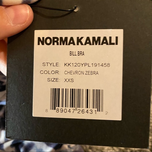 ❌SOLD❌Norma Kamali Bill Swim Set Chevron Zebra XXS - Picture 3 of 4